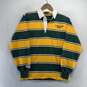 Vintage Colorado State Rugby Shirt Men's Medium Green Yellow Embroidered 90s